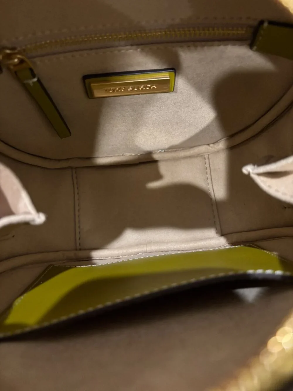 NEW Tory Burch Circle Crossbody Bag Moon T Monogram Leather Lime Olive Green